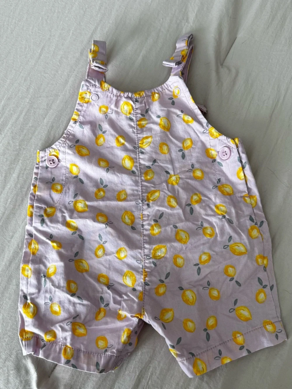 Carter's Lilac Short Romper with Yellow Lemon Print